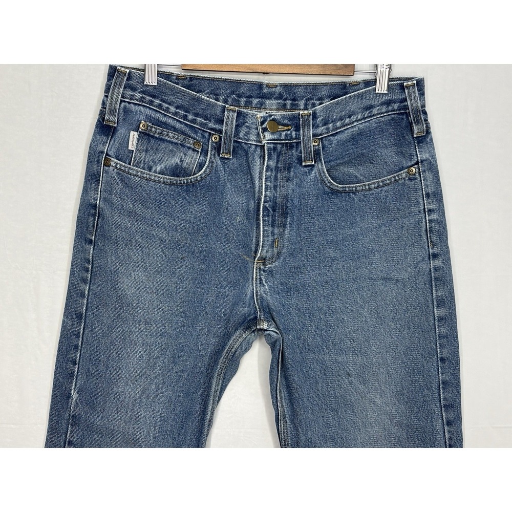 Carhartt Men's 33x31‎ Jeans Straight Traditional Fit Blue Medium Denim B480 DVB
